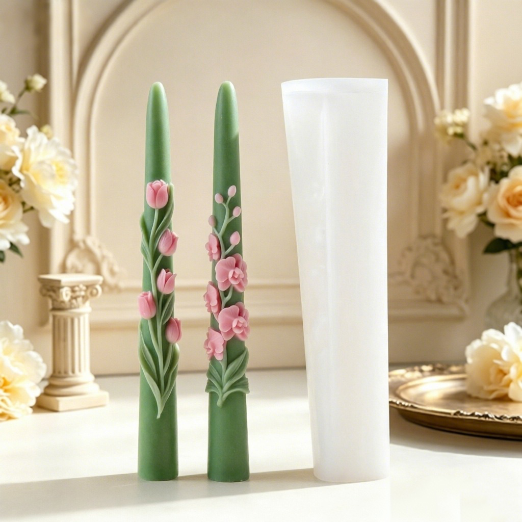 Long Pole Flower Taper Candle  - Orchid Phalaenopsis review and price