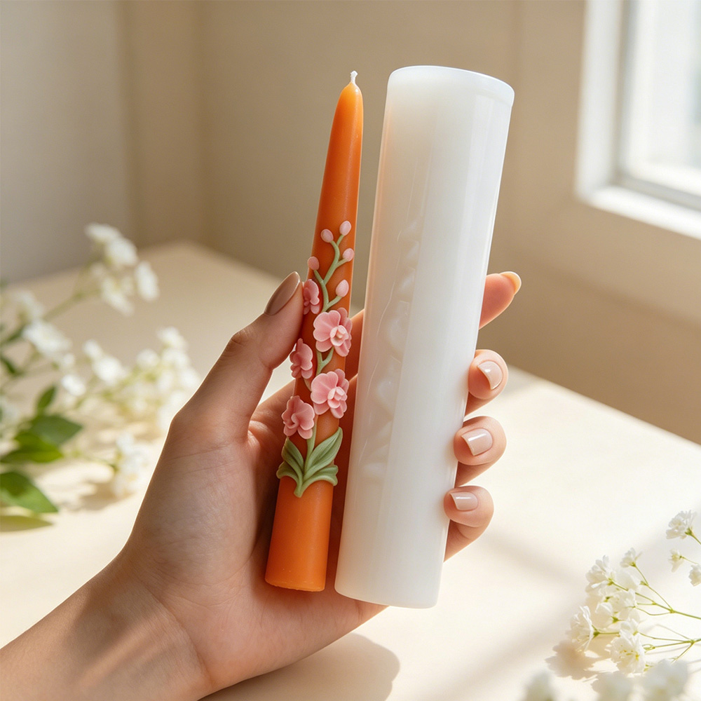 Long Pole Flower Taper Candle  - Orchid Phalaenopsis review and price