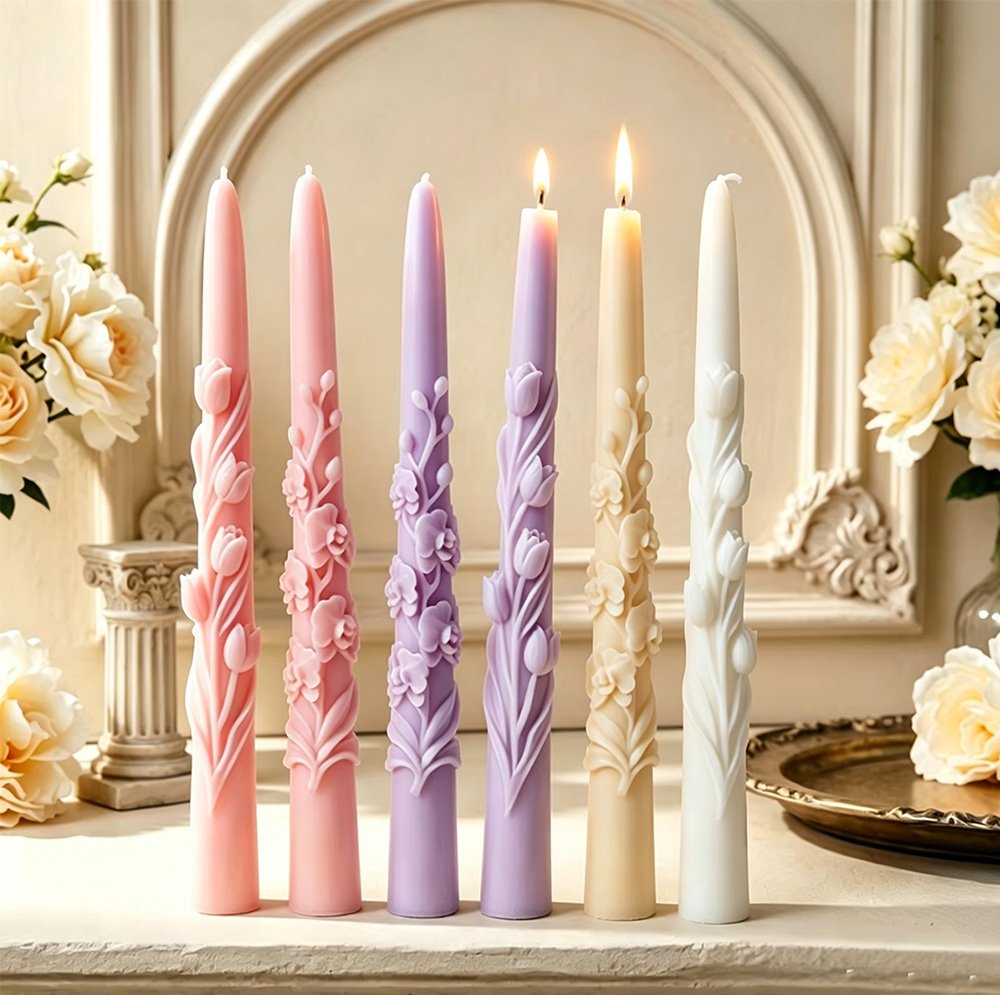 Long Pole Flower Taper Candle  - Orchid Phalaenopsis review and price